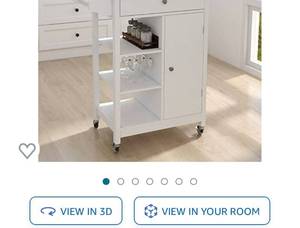 lot 67752 image: Kitchen Island on Wheels with Single Door,25.98x15.55x34.06