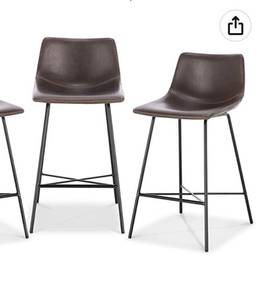lot 67756 image: Poly and Bark Paxton 24�� Counter Stool, Set of 2 Brown
