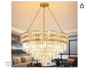 lot 67757 image: WABON Modern Crystal Chandelier, D23.6