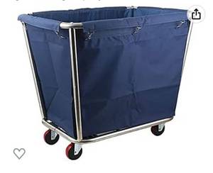 lot 67759 image: CXWAWSZ Laundry Cart Commercial Heavy Duty Basket Trucks 10 Bushel (350 L)