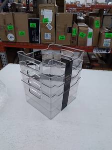 lot 67512 image: Bino large Multi-Purpose clear storage bin, 10 x 9 x 6, set of 4