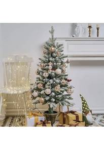lot 67526 image: rtificial Mini Christmas Tree with Pot Base, 4ft tall, lights and decorations not included