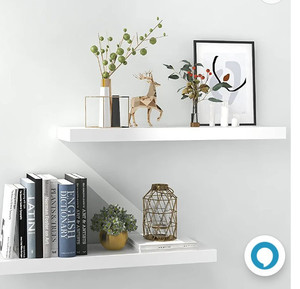 lot 67605 image: INHABIT UNION White Floating Shelves for Wall-24in