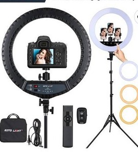 lot 67609 image: 21 inch LED Ring Light with Tripod Stand, Large Selfie Ring Light