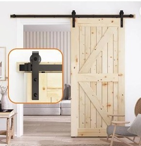 lot 67614 image: SKYSEN 6FT Single Sliding barn Door Hardware kit, Barn Door Track