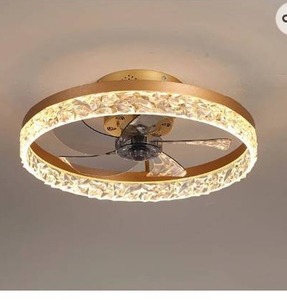 lot 67616 image: 19.7 Ceiling Fan with Lights Remote Control, Modern Enclosed Bladeless Ceiling Fan