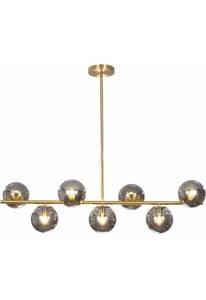 lot 67634 image: KCO Lighting Mid Century Modern Globe Sputnik Chandelier Gold Brass Pendant Hanging Light Fixture