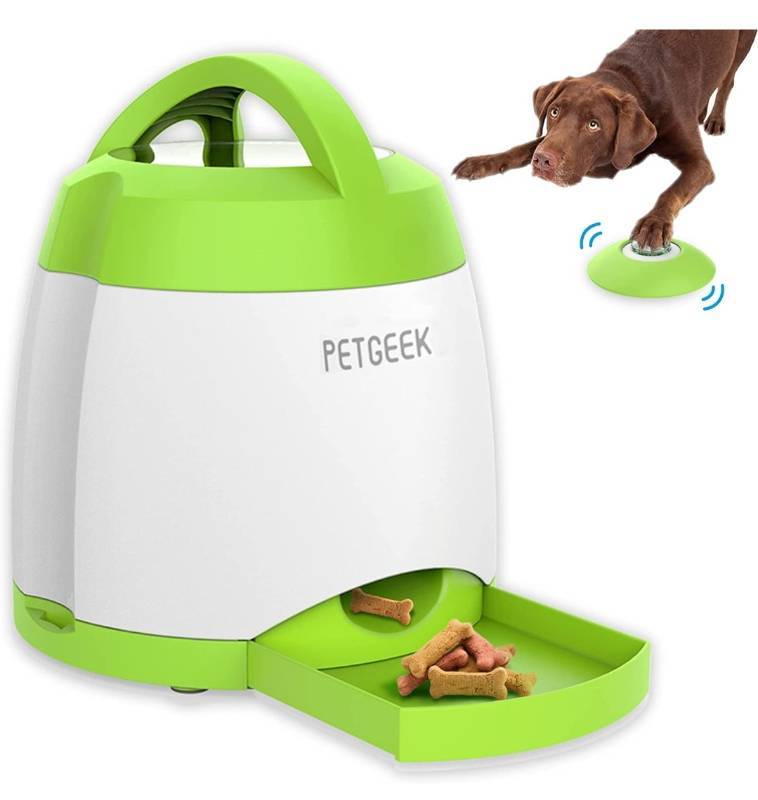 PETGEEK Automatic Dog Feeder Toy, Interactive Cat Dog Puzzle Toys Treat  Dispensing, Electronic Dog Food Dispenser with Remote Control, Safe ABS  Material Pet Toy for All Breeds of Dogs Cat IQ Training