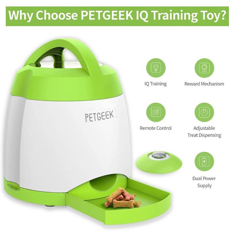 PETGEEK Automatic Dog Feeder Toy, Interactive Dog Puzzle Toys Treat  Dispensing, Electronic Dog Food Dispenser Remote Control, Safe ABS Material  Pet