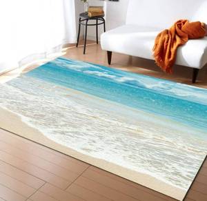 lot 57944 image: retails for 125.99 Gsypo Summer Indoor Modern Contemporary Area Rug, Tropical Ocean Beach Sea Water Ultra Soft Non-Shedding Carpet Floor Mats Stain Resistant Living Room Bedroom Area Rugs Washable 5x8