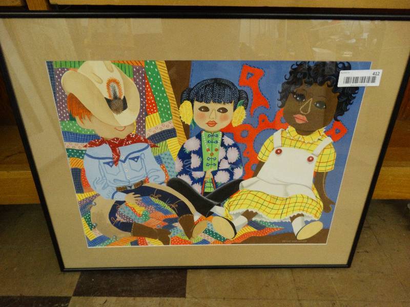 lot 412 image: Hanging wall art.