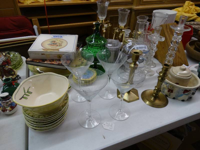 lot 461 image: Big lot of glassware bowls, plates,m candle sticks, ect.