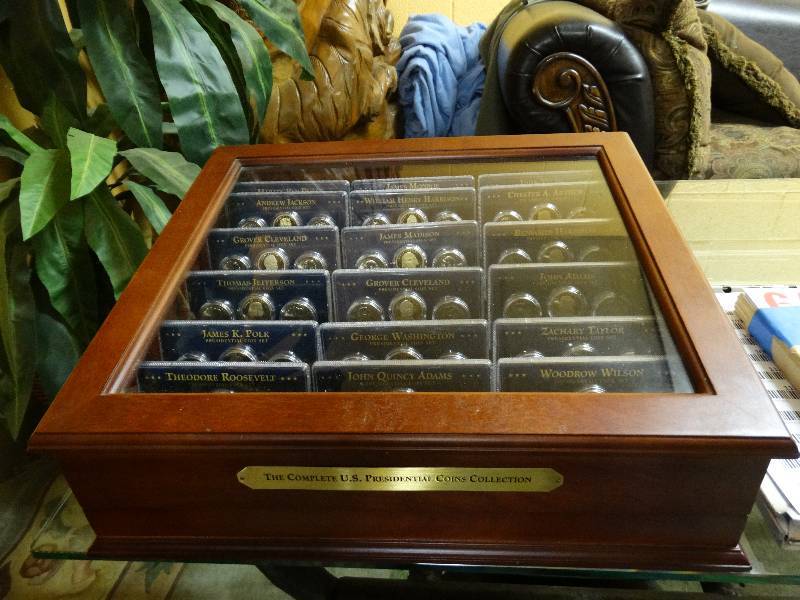 lot 101 image: The complete presidential coins collection in wood case
