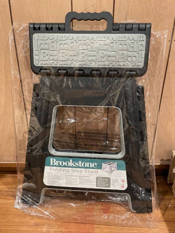 Brookstone 16 Folding Step Stool for Adults Non Slip Textured