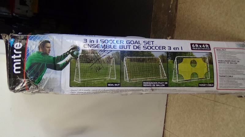 lot 2135 image: Mitre 3-in-1 Soccer Goal and Trainer