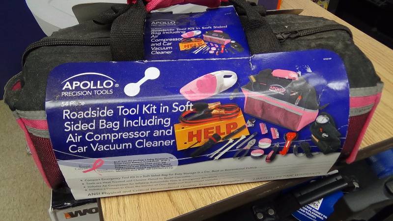 lot 2064 image: Apollo Precision Tools DT0515P 54-Piece Roadside Tool Set, Pink, Donation Made to Breast Cancer Research