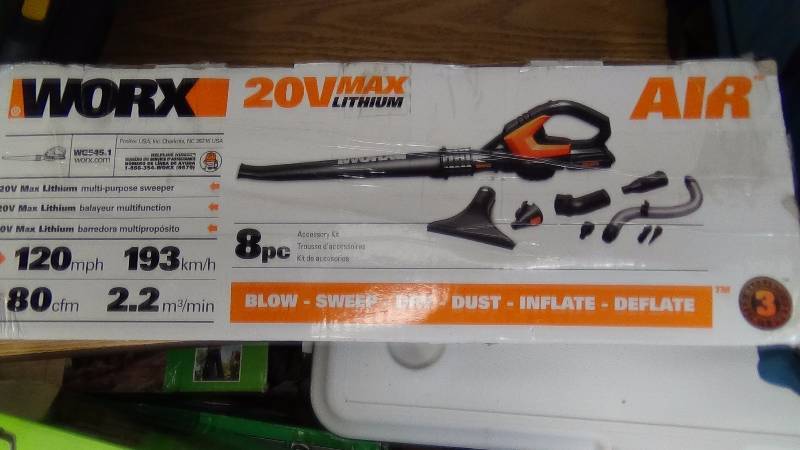 lot 2067 image: WORX WG545.1 WORXAIR Lithium Multi-Purpose BlowerSweeperCleaner