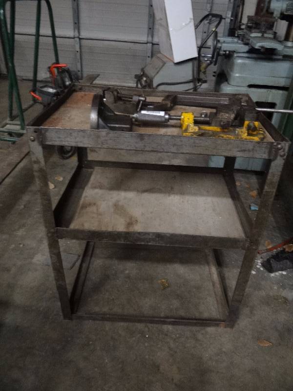 lot 1433 image: 3 Tier Heavy Duty Metal Storage Table