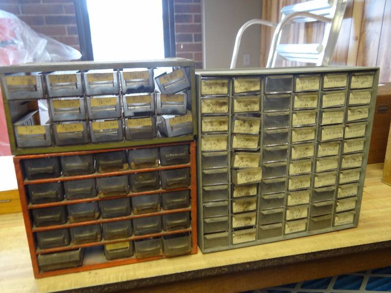 lot 1477 image: (2) Multi Storage Divider Containers w Contents