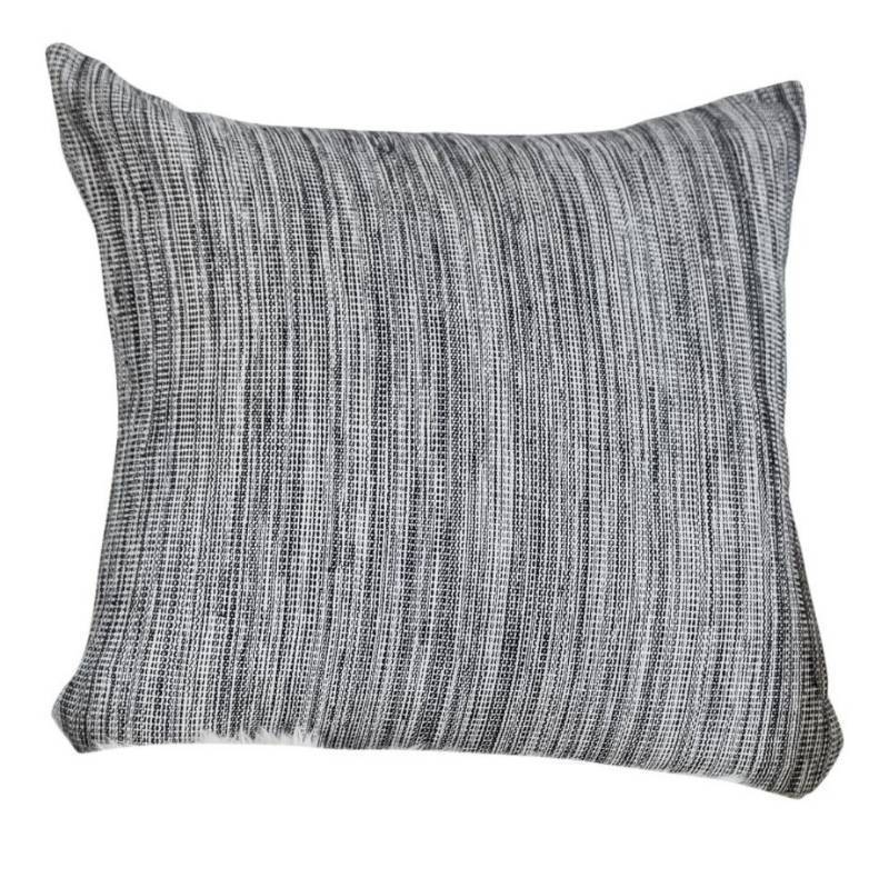 lot 36923 image: Lot of 2, 22x22 Textural Cotton Linen Throw Cushion Pillow Covers Shams for Sofa Couch Bed,Modern Farmhouse Pillowcases,Grey