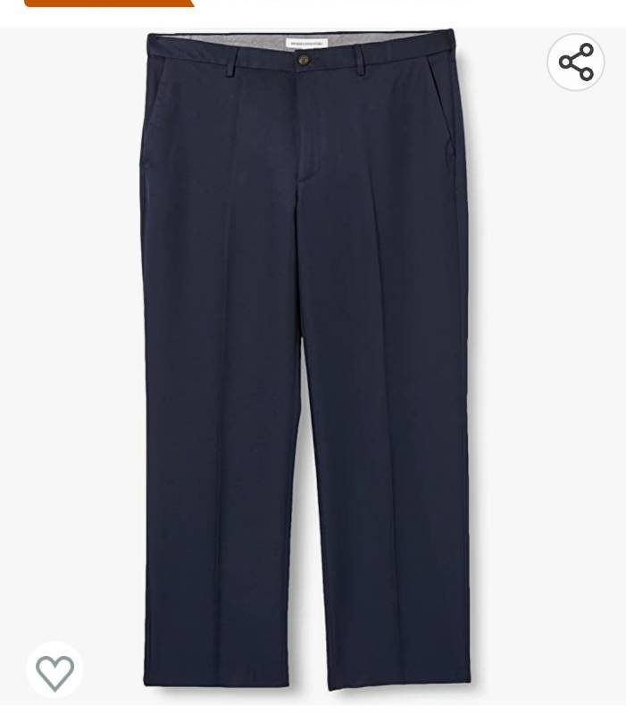 lot 36924 image: Amazon Essentials Mens Classic-Fit Expandable-Waist Flat-Front Dress Pant 29WX29L
