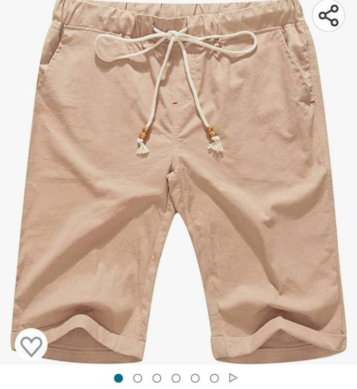 lot 36933 image: Boisouey Mens Linen Casual Classic Fit Short Summer Beach Shorts XS