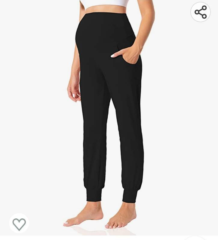 lot 36946 image: Foucome Womens Maternity Pants Stretchy Jogger Sweatpants Comfy Casual Pregnancy Workout Lounge Pants with Pockets Large