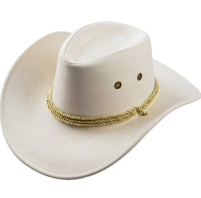 lot 40753 image: UwantC Mens Faux Felt Western Cowboy Hat Fedora Outdoor Wide Brim Hat with Strap