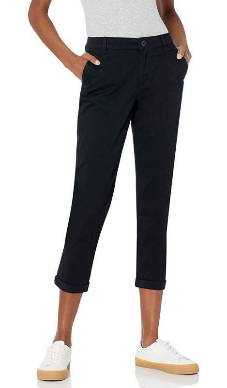 lot 30473 image: Amazon Essentials Womens Cropped Mid-Rise Skinny-Fit Chino Pant, Size 14