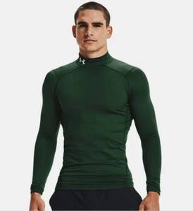 lot 37004 image: Under Armour Mens ColdGear Compression Mock Green Large Retail $55.00