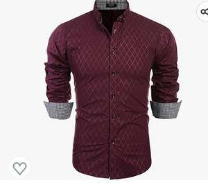 lot 37005 image: Coofandy Mens Business Dress Shirt Long Sleeve Casual Slim Fit Button Down Shirt Large