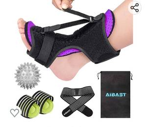 lot 37023 image: 2021 New Upgraded Purple Night Splint for Plantar Fascitis, AiBast Adjustable Ankle Brace Foot Drop Orthotic Brace for Plantar Fasciitis, Arch Foot Pain, Achilles Tendonitis Support for Women, Men