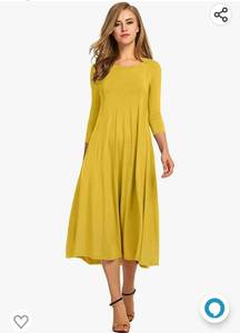 lot 37033 image: Hotouch Womens 34 Sleeve A-line and Flare Midi Long Dress Large