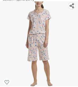 lot 37093 image: 306 Karen Neuburger Womens Top and Bermuda Pant Bottom Pajama Set Pj 2XL
