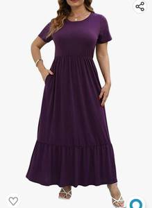 lot 37113 image: Womens Ruffle Tiered Casual Summer Loose Casual Maxi Long Dresses with Pockets Small