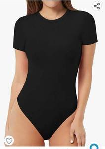 lot 37114 image: MANGOPOP Womens Round Neck Short Sleeve T Shirts Basic Bodysuits Medium