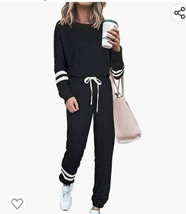 lot 37121 image: PRETTYGARDEN Womens Tie Dye Two Piece Pajamas Set Long Sleeve Sweatshirt with Long Pants Sleepwear Small