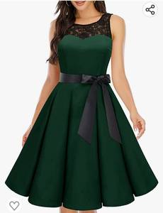 lot 37131 image: Bbonlinedress Womens 1950s Vintage Rockabilly Swing Dress Lace Cocktail Prom Party Dress Small