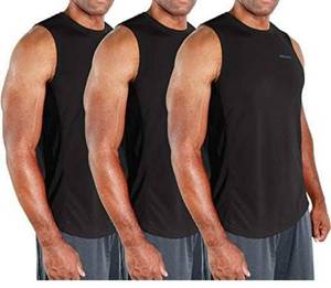 lot 37145 image: Lot of 3 NELEUS Mens Dry Fit Workout Running Muscle Tank Top 3XL