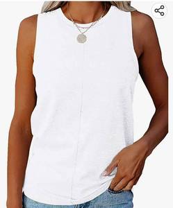 lot 37162 image: Womens Tank Tops Summer Sleeveless Tshirts Casual Loose Fit Basic Tee Shirts Large
