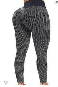 lot 37164 image: Womens High Waist Yoga Pants Tummy Control Workout Ruched Butt Lifting Stretchy Leggings Textured Booty Tights Xl