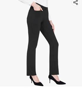 lot 37166 image: BALEAF Womens Yoga Dress Pants Stretchy Work Slacks Business Casual Straight LegBootcut Pull on Trousers MP