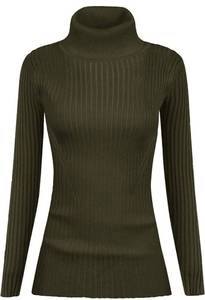 lot 40766 image: v28 Mock Neck Ribbed Sweaters for Women Cute Sexy Knitted Warm Fitted Fashion Pullover Sweater size small