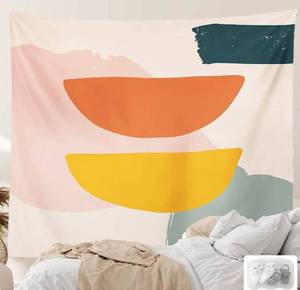 lot 40796 image: wufawutian Boho Tapestries Aesthetic Room Wall Hanging Decor, Light Colorful Tapestry with Installation Package for Bedroom Daughter Teen Girls(51.2 x 59.1, Light Color)