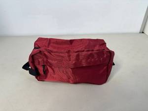 lot 40797 image: Maroon travel bagmake up bag extra storage and outside zipper pocket 13 x 6