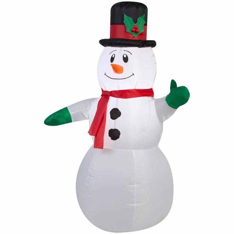 lot 6208 image: 29.92 in. W x 20.87 in. D x 42.13 in. H Lighted Inflatable Outdoor Snowman