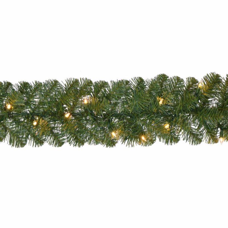 lot 6234 image: 18 ft. Pre-Lit Noble Fir Garland with 100 Lights