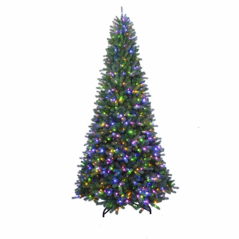 lot 6337 image: 7 ft. to 10 ft. LED Pre-Lit Rising Artificial Spruce Christmas Tree, Multi