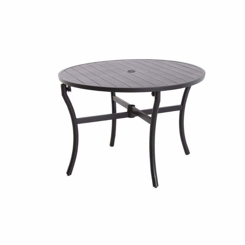 lot 6343 image: Andrews Black Slat Patio Dining Table