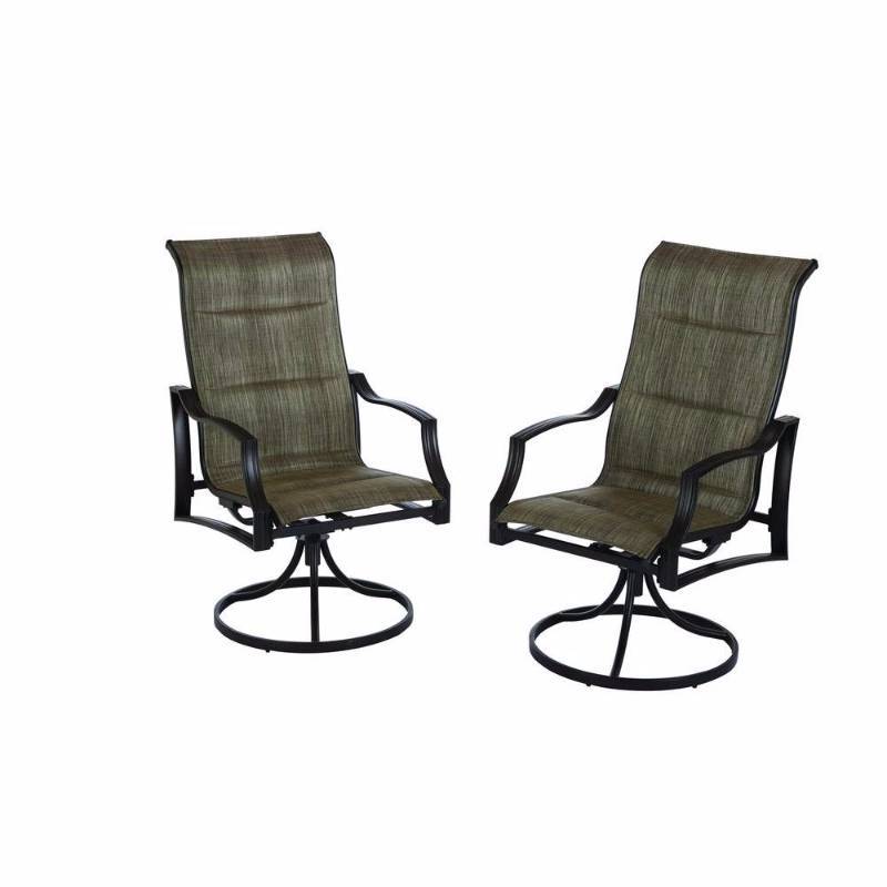 lot 6348 image: Statesville Padded Sling Patio Lounge Swivel Chairs (2-Pack)